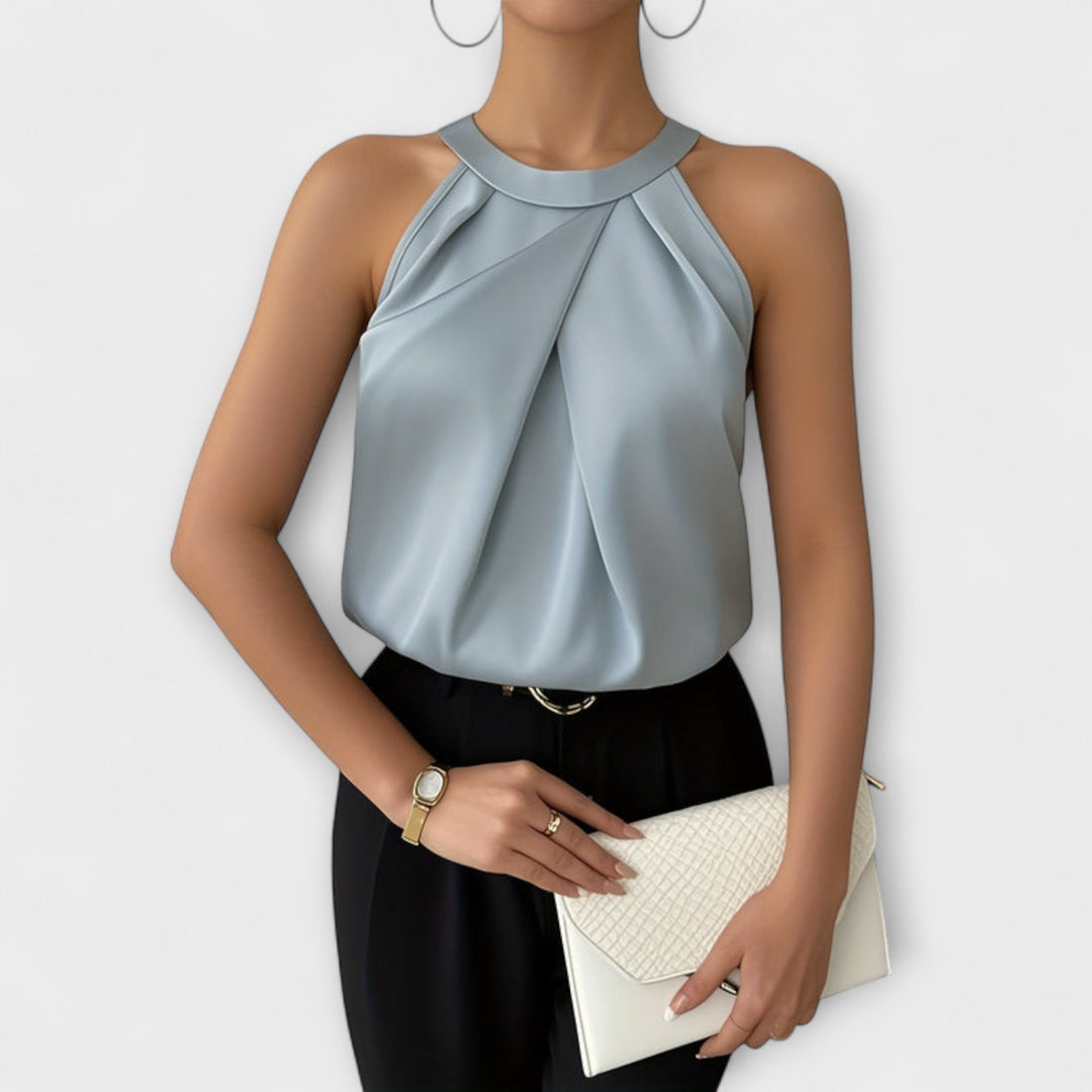 Skye - Elegantní saténová blůza s designem bez ramínek