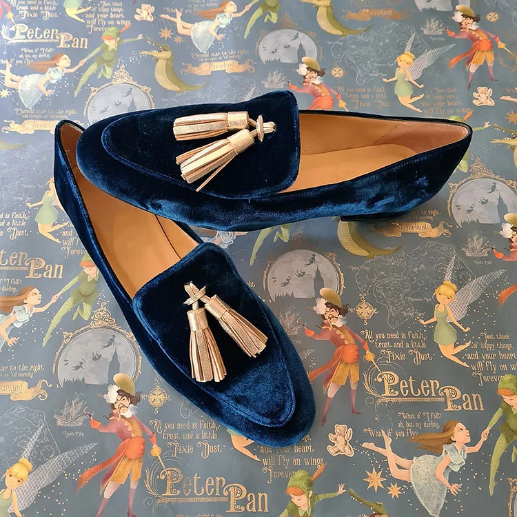 Loafery Midnight Elegance s Champagne Květy