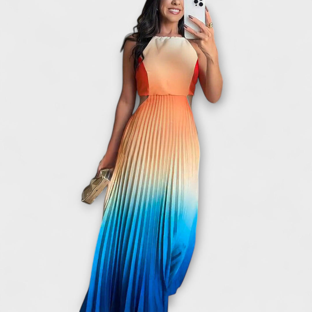Haven - Stylové Maxi Šaty bez Rukávů s Tie-Dye