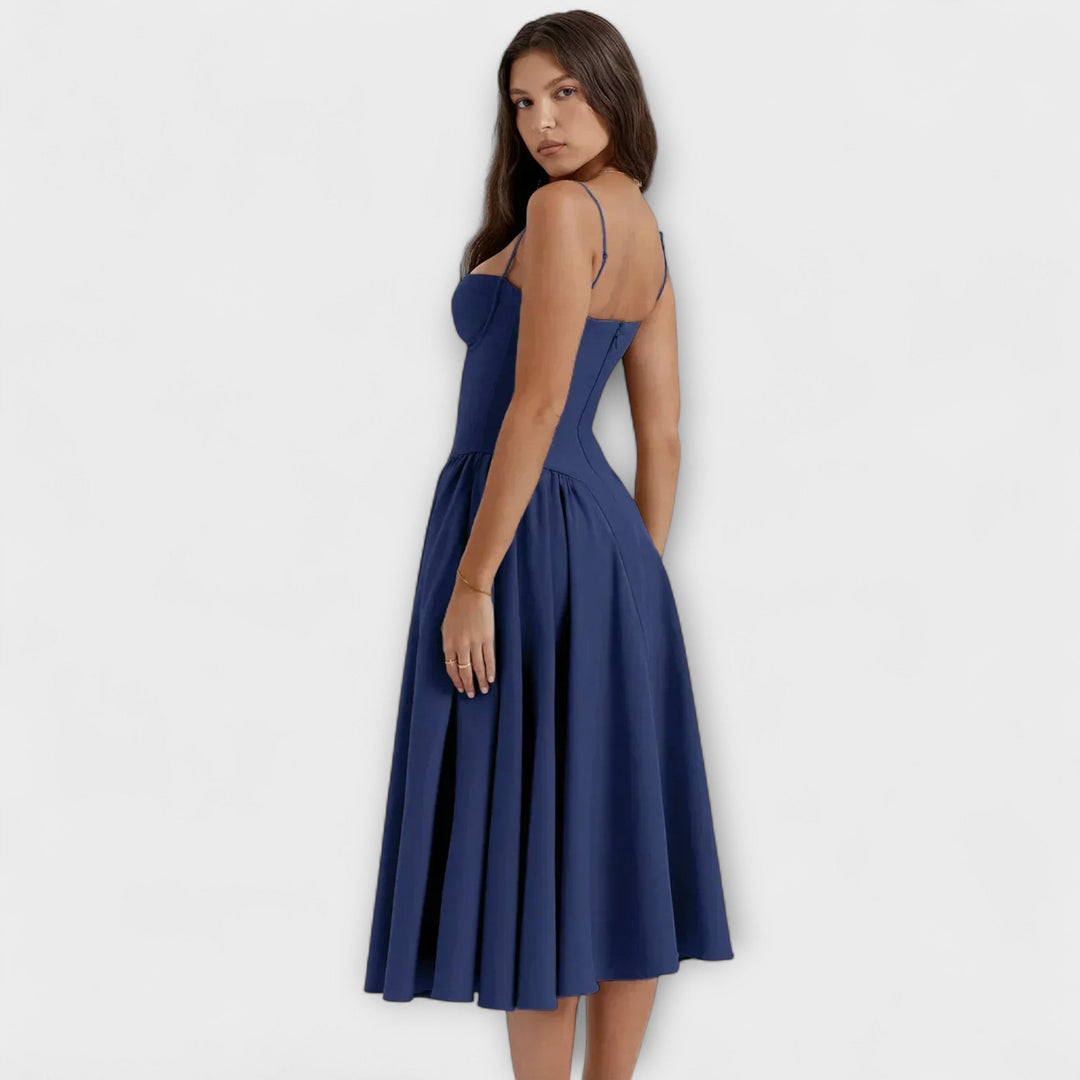 Rosalie - Elegantní bezrukávový korzetový šaty