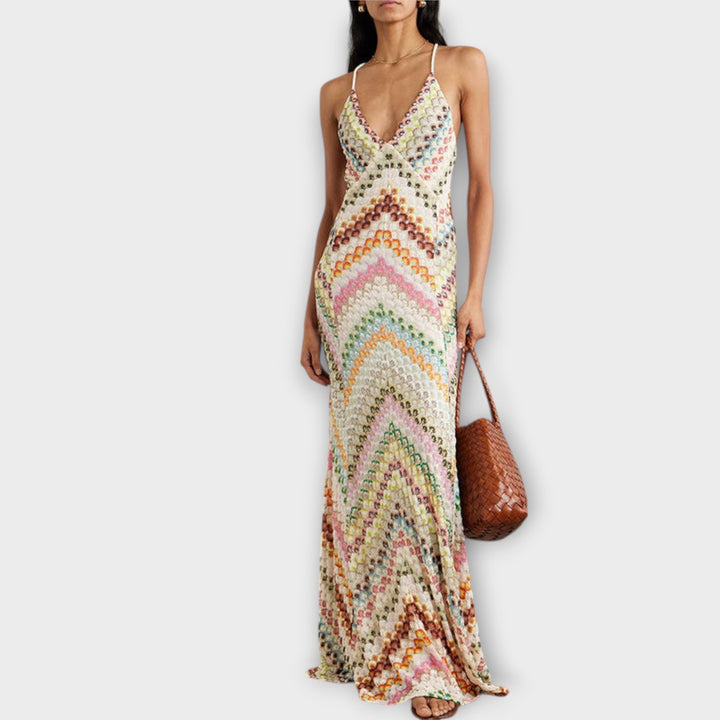 Remi - Maxi šaty s barevným herringbone vzorem od Missoni